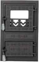 Monoblock-Ofentür mit Glas Rumänische Motive