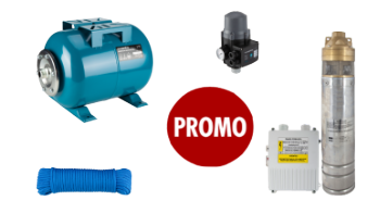Hauswasserwerk-Set 24l mit Tauchpumpe 1100W