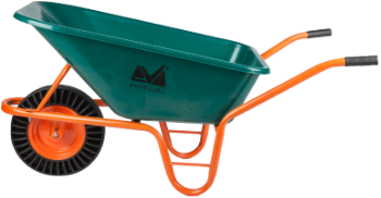 Schubkarre P mit Kunststoffmulde und Vollgummirad mit Metallfelge