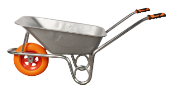 Verzinkte Schubkarre mit Polyurethanrad und Metallfelge EvoTools +Plus® / T: 85