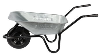 Schubkarre N mit Verzinkter Wanne, Pneumatischem Rad und Metallfelge