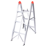 Doppelseitige Aluminium-Klappleiter EvoTools® / N[stufen]: 2x3; Hu[cm]: 113; Ht[cm]: 123