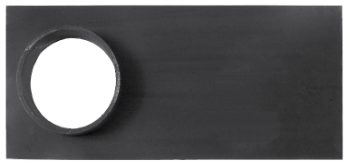 Gusseiserne Kochplatte mit Rauchrohrstutzen / L[mm]: 395; l[mm]: 170; T: 1