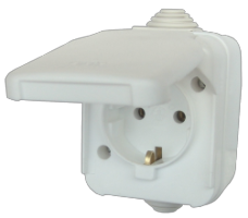 PT Schuko-Steckdose mit Antigron-Abdeckung IP 44
