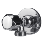 Vernickeltes Eckventil mit Gummioberteil 1003