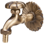 Doppeldienst-Auslaufhahn aus Antikmessing