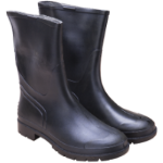 Schwarze PVC Stiefel Bursuc