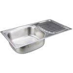 Satinierte Edelstahlspüle mit Abtropffläche für Arbeitsplatte