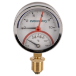 Radiales Thermomanometer mit Rückschlagventil EvoSanitary®