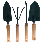 Mini Gartenwerkzeuge mit Holzgriffen (4 Stück)
